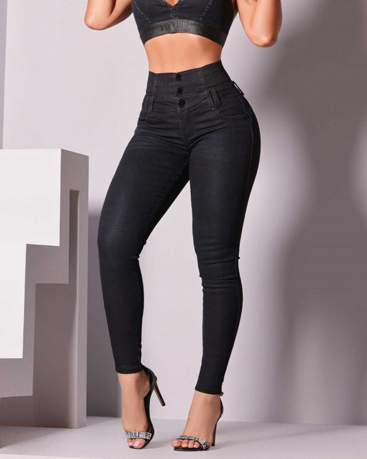 YARA™  | High-Waisted Back-Zip Skinny Jeans