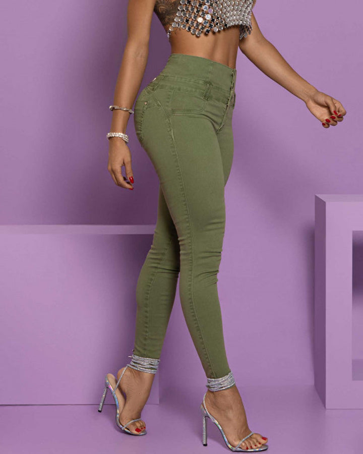 YARA™  | High-Waisted Back-Zip Skinny Jeans