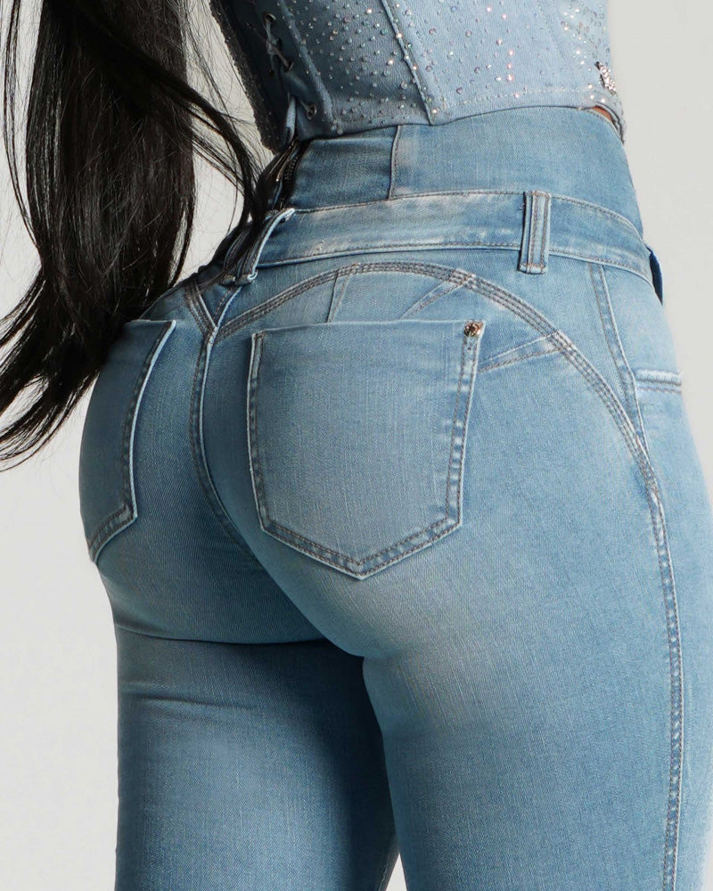 YARA™  | High-Waisted Back-Zip Skinny Jeans