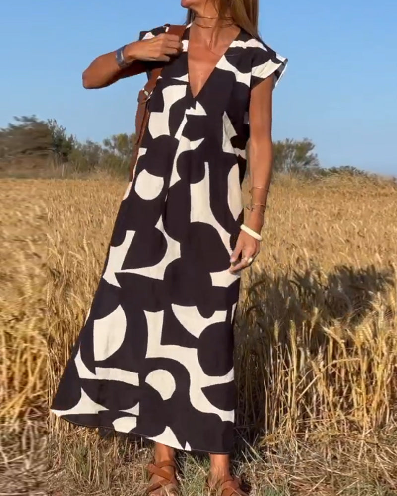 Juliette™ | V-Neck Printed Dress