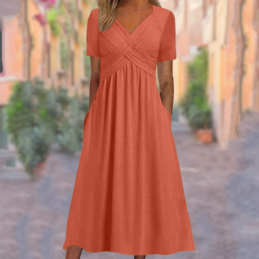 Rafaella™ | Stylish Cross-Over Maxi Dress