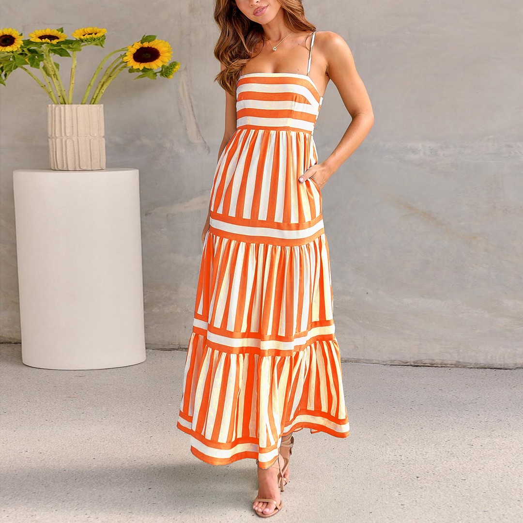 Bianca™ | Striped Long Dress With Pockets