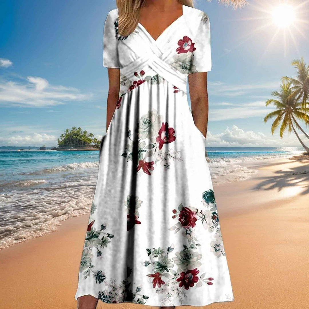 Rafaella™ | Stylish Cross-Over Maxi Dress