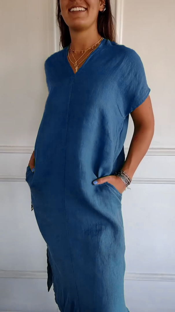 Anne™ |  Casual, Relaxed Linen Dress with Pockets