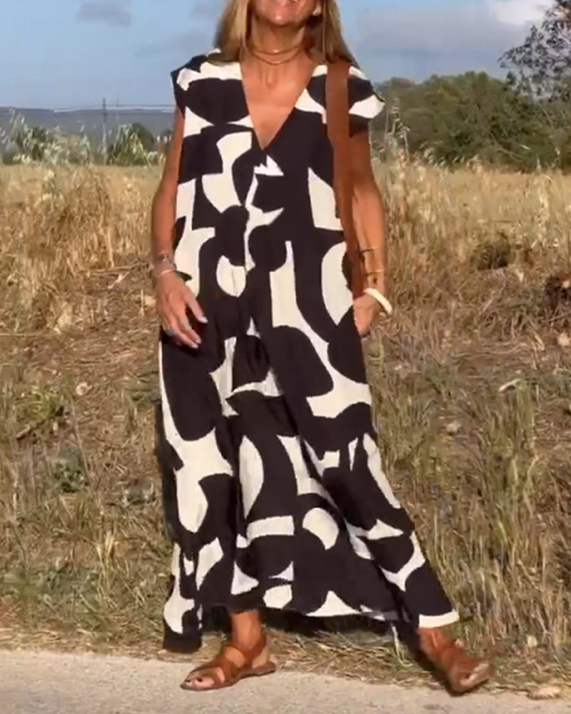 Juliette™ | V-Neck Printed Dress