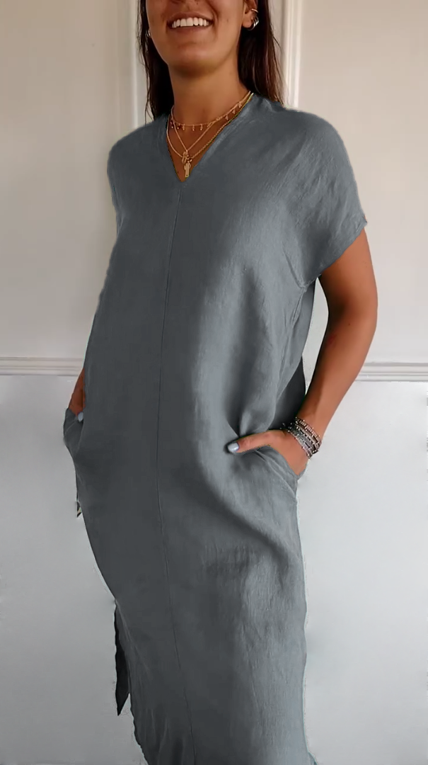 Anne™ |  Casual, Relaxed Linen Dress with Pockets