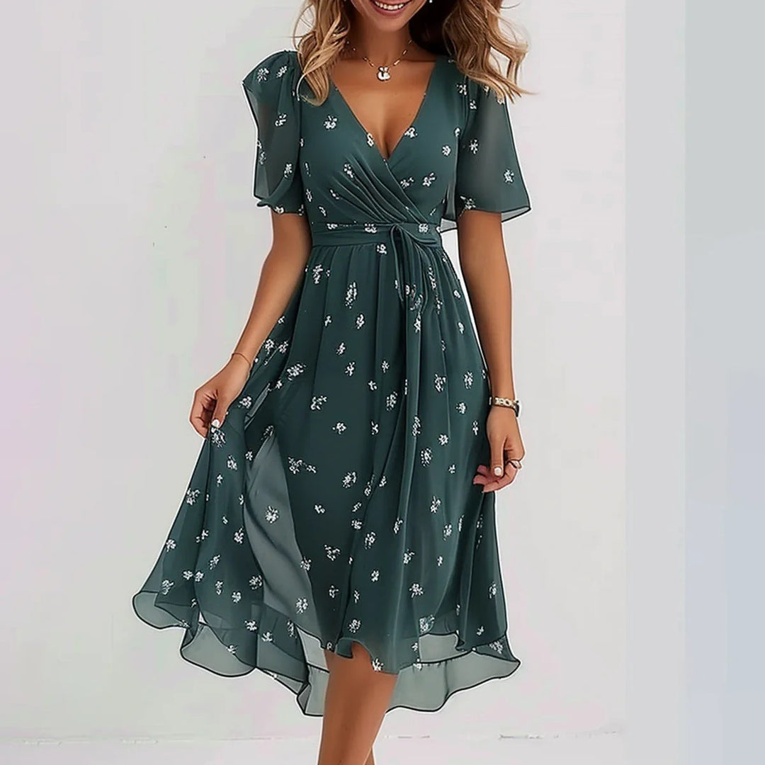 Carla™ | Elegant Short Sleeve Dress