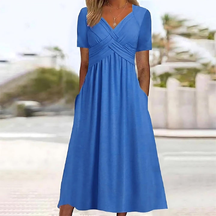 Rafaella™ | Stylish Cross-Over Maxi Dress