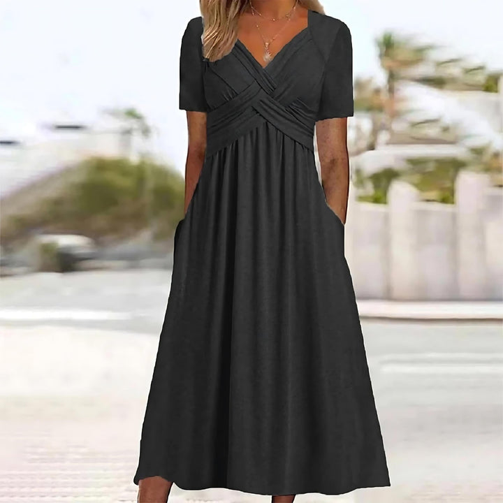 Rafaella™ | Stylish Cross-Over Maxi Dress