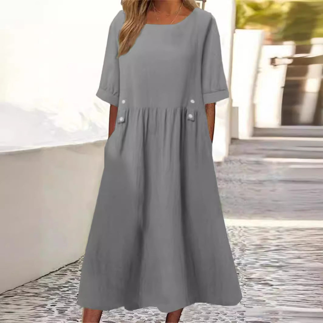 Helene™ | Summer Cotton-Linen Dress