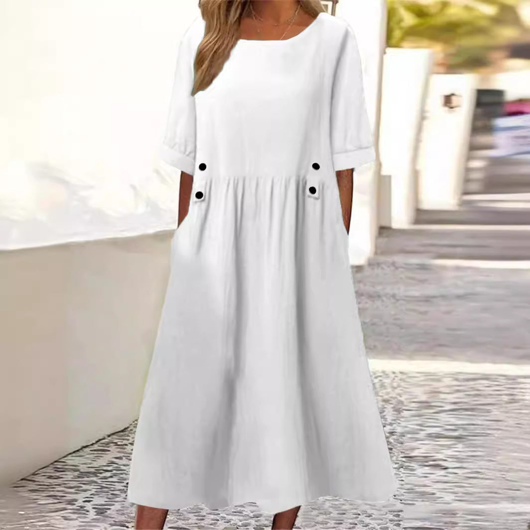 Helene™ | Summer Cotton-Linen Dress