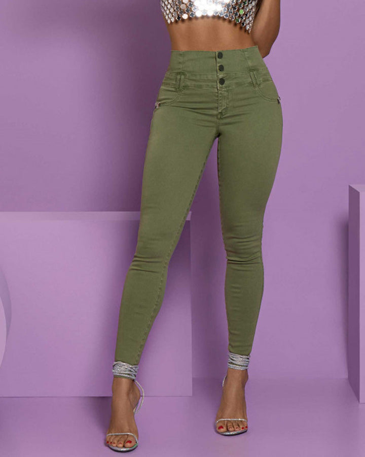 YARA™  | High-Waisted Back-Zip Skinny Jeans