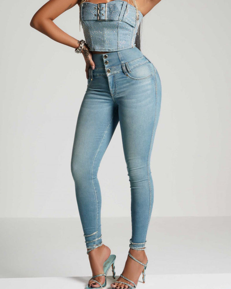 YARA™  | High-Waisted Back-Zip Skinny Jeans