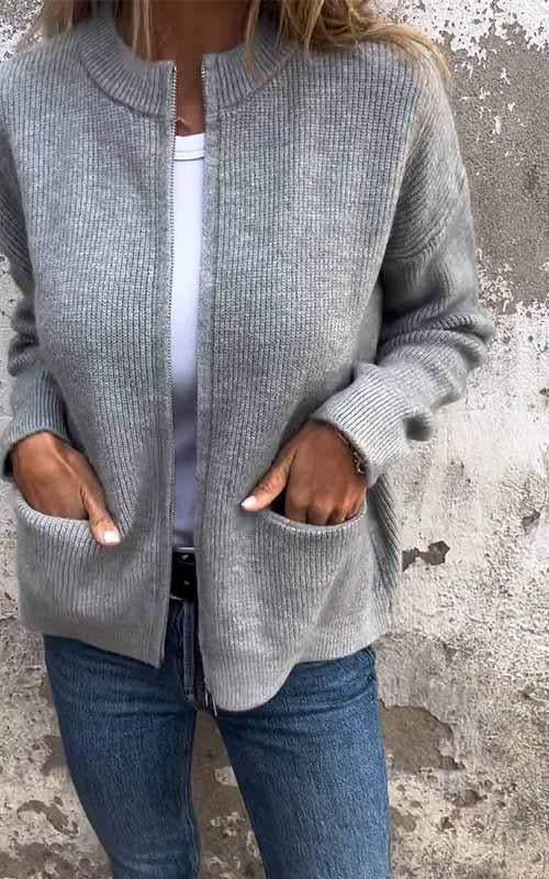 Odile™ | Cotton Zip-Knit Jacket