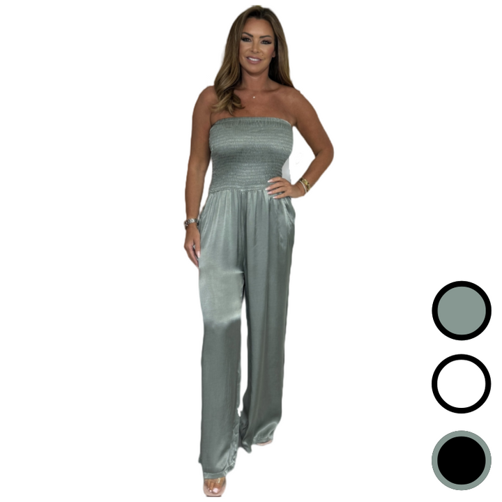 Callista™ | Strapless Wide Leg Jumpsuit